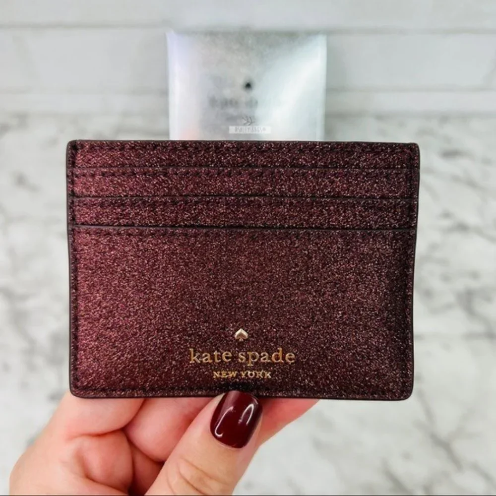 Kate Spade Love Shack Glitter Heart Purse Crossbody & Shimmy Card Holder Wallet - Picture 12 of 16